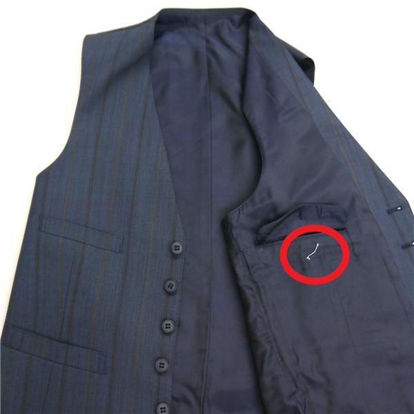 HANAE MORI 3ピース 2つボタン シングルスーツ 袖口3つボタン Y7 L ブルー系 青色系 ストライプ ワンタック 細身 春秋冬 6NF058 | ブランド登録なし | 05