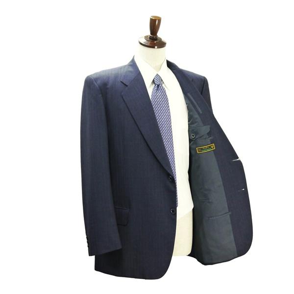 Sanseido ARTHUR HARRISON 2つボタン シングルスーツ 袖口3つボタン AB8 XL ダークグレー ストライプ ワンタック 春秋冬 6NF088 | ブランド登録なし | 01