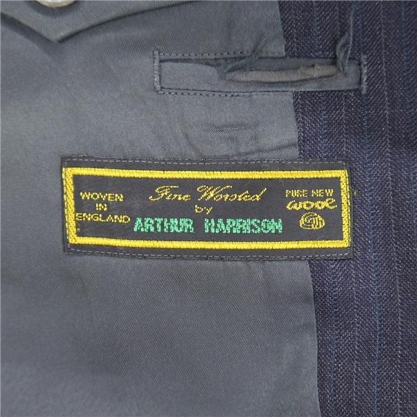 Sanseido ARTHUR HARRISON 2つボタン シングルスーツ 袖口3つボタン AB8 XL ダークグレー ストライプ ワンタック 春秋冬 6NF088 | ブランド登録なし | 04