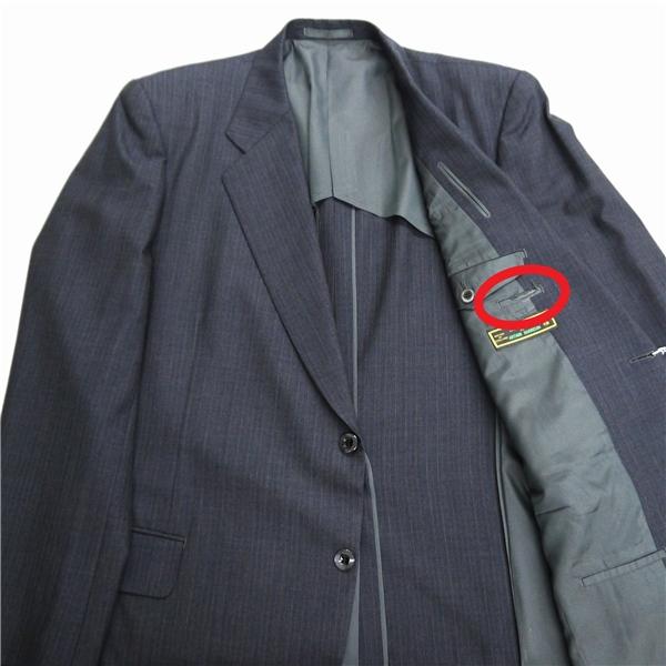 Sanseido ARTHUR HARRISON 2つボタン シングルスーツ 袖口3つボタン AB8 XL ダークグレー ストライプ ワンタック 春秋冬 6NF088 | ブランド登録なし | 05