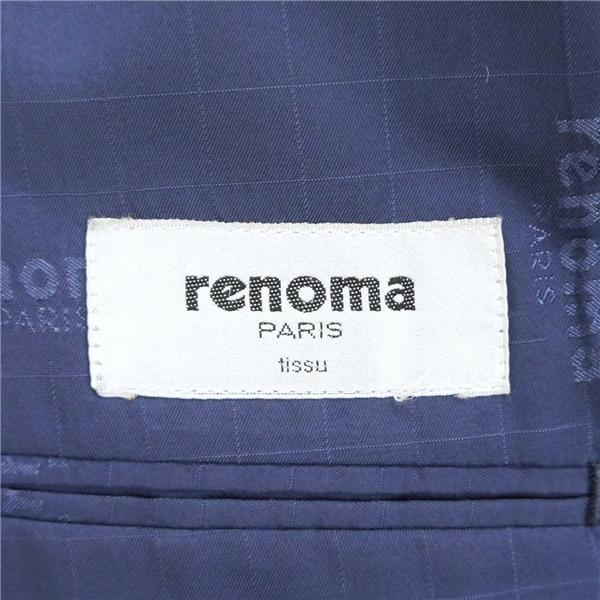 renoma 2つボタン シングルスーツ 袖口3つボタン BB4 M ダークネイビー 濃紺色 ストライプ ツータック ゆったり 春秋 合物 6NF094 | ブランド登録なし | 04