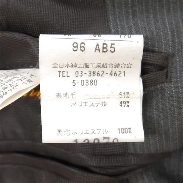 PERFAVORE HOMME 2つボタン シングルスーツ 袖口3つボタン AB5 M グレー ストライプ ツータック 春秋 合物 216417B-47 6NF100 | ブランド登録なし | 03