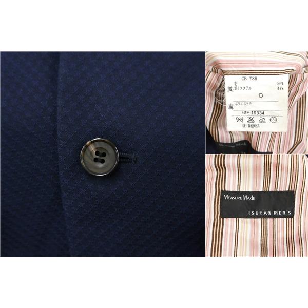 Measure Made ISETAN MEN’S 2つボタン シングルスーツ A3 S ダークネイビー チェック ノータック 春秋冬 88611-401318 6NF106 | ブランド登録なし | 02