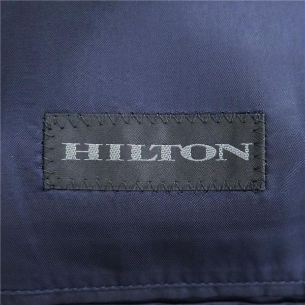 HILTON 2つボタン シングルスーツ 袖口4つボタン AB6 L ダークネイビー チェック ノータック 本切羽 春秋冬 NHLT61952-19 6NF112 | HILTON | 04