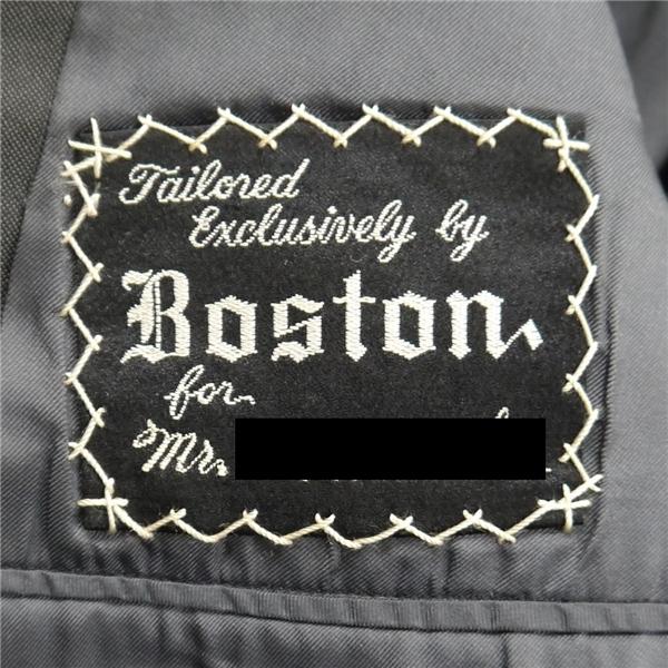 Boston 1つボタン シングルスーツ 袖口3つボタン BB3 S ダークグレー ストライプ ワンタック ゆったり 春夏 拝みボタン 6NF127 | ブランド登録なし | 03