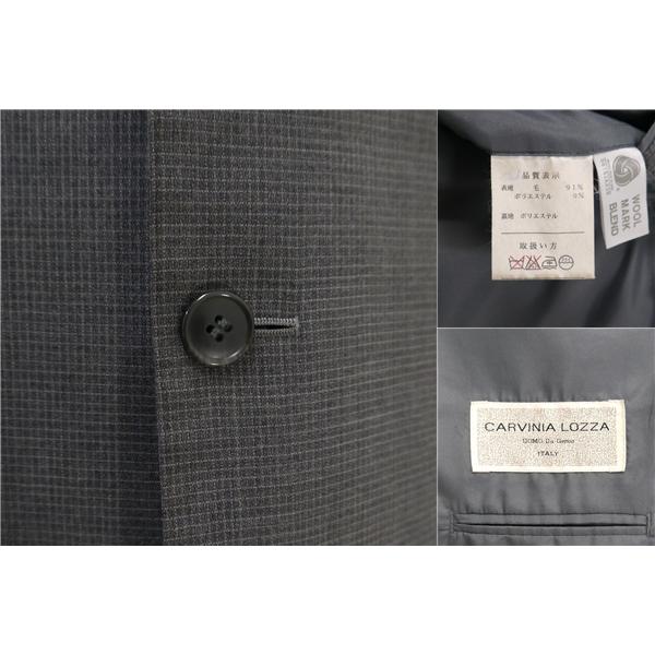 CARVINIA LOZZA 2パンツ 3つボタン シングルスーツ 袖口4つボタン AB6 L グレー チェック ツータック 春秋 合物 28412 6NF128 | ブランド登録なし | 02