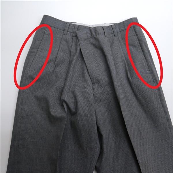 CARVINIA LOZZA 2パンツ 3つボタン シングルスーツ 袖口4つボタン AB6 L グレー チェック ツータック 春秋 合物 28412 6NF128 | ブランド登録なし | 06