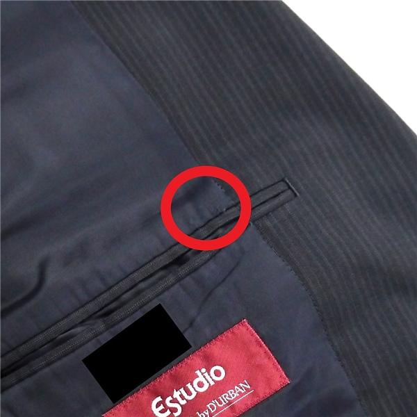 Estudio ダーバン 2パンツ 2つボタン シングルスーツ BB6 L ダークネイビー ストライプ ワンタック 春夏 80114441-39-54 6NF136 | D'URBAN | 07