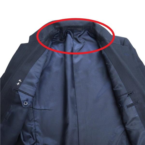 3ピース 2つボタン シングルスーツ 袖口3つボタン BB5 L ダークネイビー 濃紺色 ストライプ ノータック ゆったり 春秋冬 6NF154 | ブランド登録なし | 03