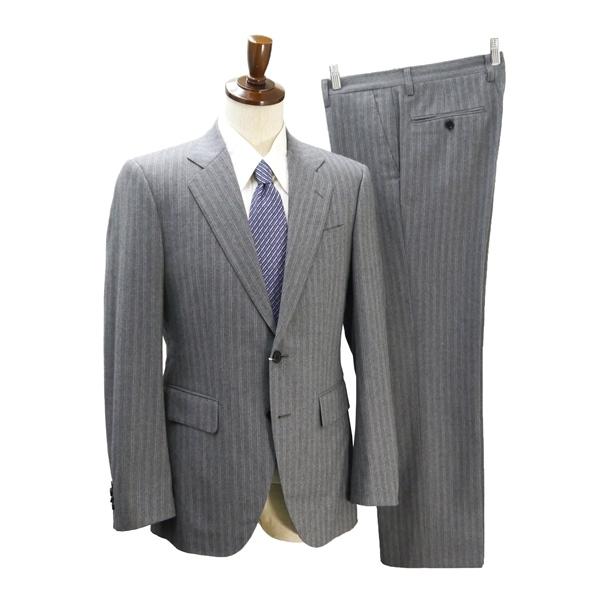 EPOCA UOMO 2つボタン シングルスーツ 袖口4つボタン YA8 XL グレー ストライプ ノータック 細身 秋冬 8VD33-308-07 6NF160 | ブランド登録なし