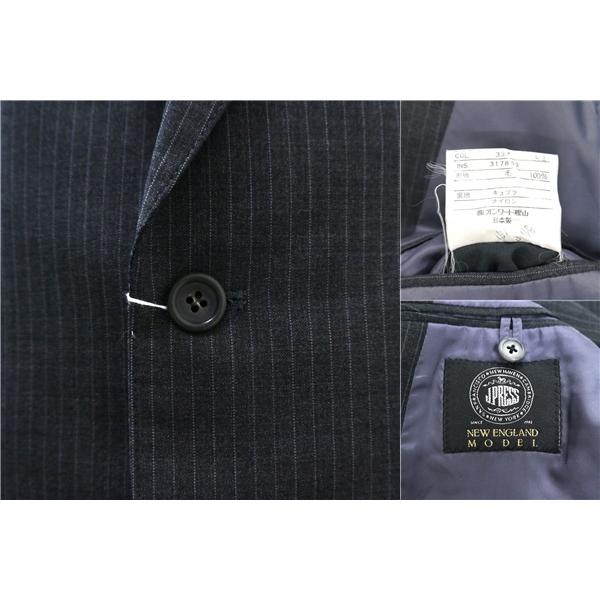 J.PRESS Jプレス 2つボタン シングルスーツ A5 M ダークグレー 暗灰色 ストライプ ツータック 春夏 021-5-SR-OV LM-0503 6NF163 | J.PRESS | 02