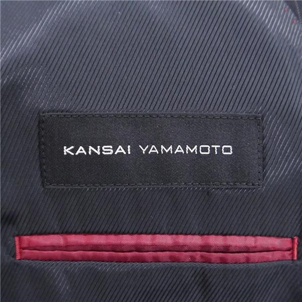 KANSAI YAMAMOTO 2つボタン シングルスーツ 袖口3つボタン AB5 M ダークグレー ストライプ ワンタック 春夏 61106S 6NF173 | ブランド登録なし | 04