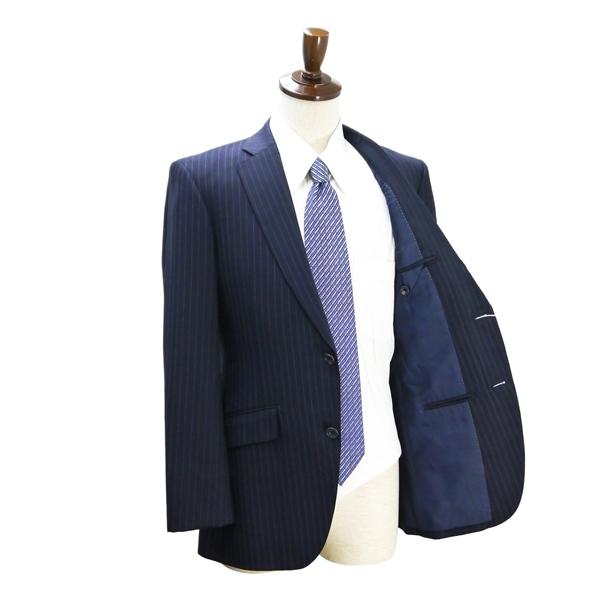 RICHARD JAMES SAVILE ROW セヴィルロウ 2つボタン シングルスーツ A6 M ダークネイビー ストライプ ノータック 春夏 3769 6NF174 | ブランド登録なし | 01