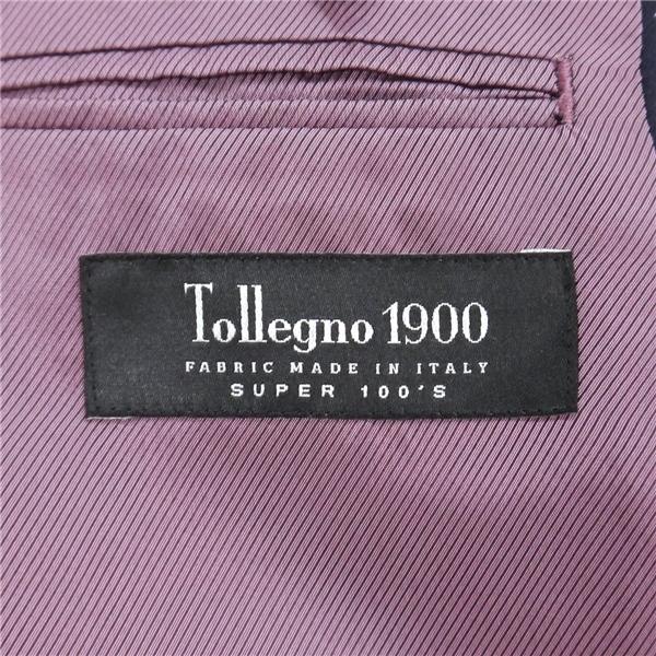 ROLGAN Tollegno1900 2つボタン シングルスーツ AB8 XL 光沢のあるダークネイビー 濃紺色 ストライプ ワンタック 春秋冬 6NF181 | ブランド登録なし | 05