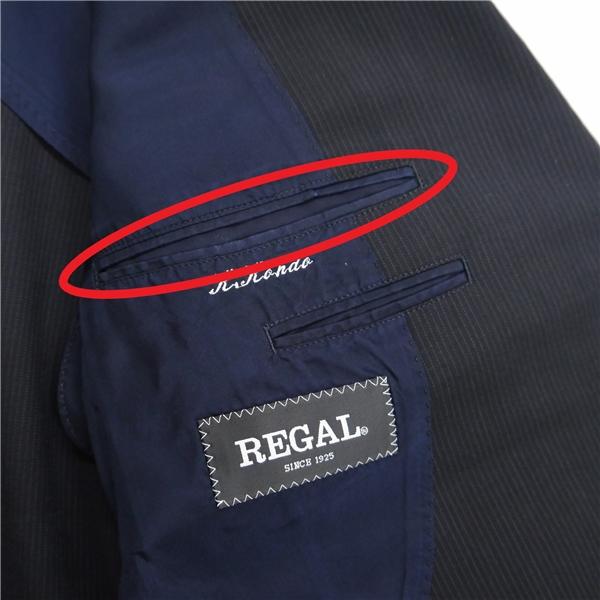 REGAL リーガル 2つボタン シングルスーツ 袖口4つボタン A5 M ダークグレー 暗灰色 ストライプ ツータック 春夏 341103 6NF184 | REGAL | 06