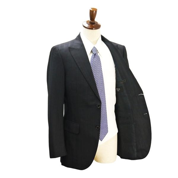 EPOCA UOMO 2つボタン シングルスーツ Y8 XL ダークグレー シャドーストライプ ノータック 春秋 合物 8VD31-209-09 6NF194 | ブランド登録なし | 01