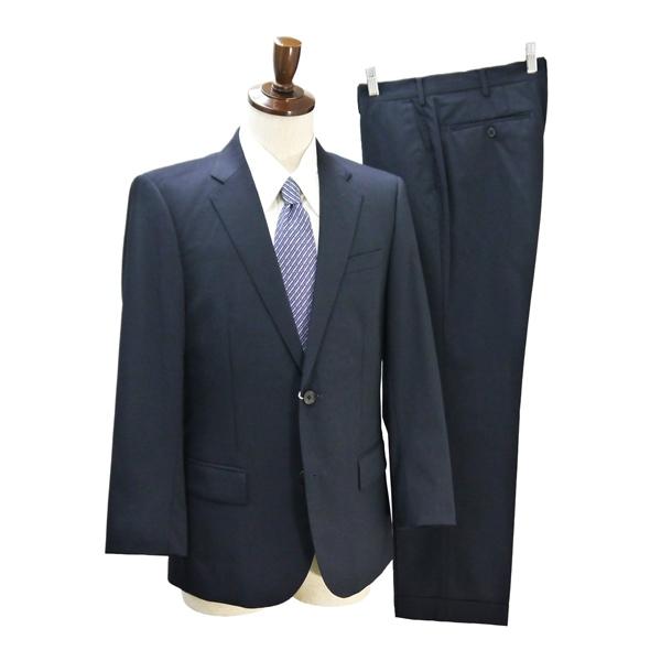 美品 UNIQLO ユニクロ PREMIUM WOOL 2つボタン シングルスーツ AB5 M ダークネイビー 濃紺色 ノータック 春夏 311-404357 6NG020 | ブランド登録なし