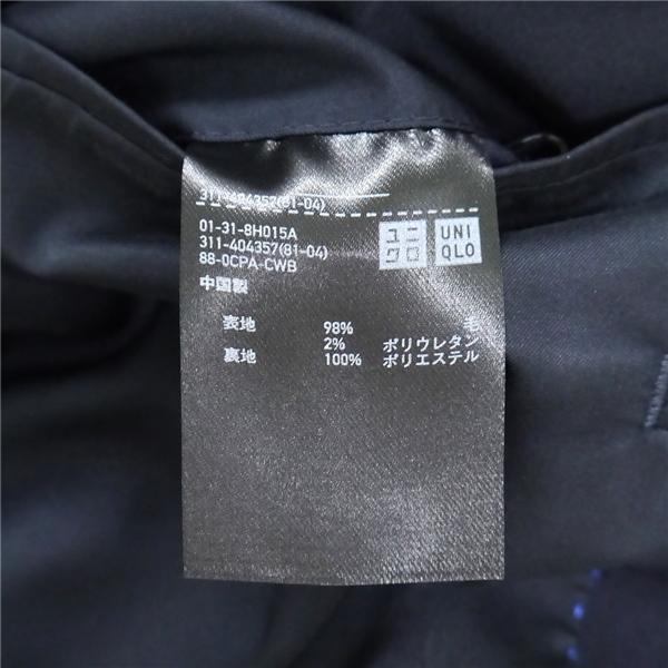 美品 UNIQLO ユニクロ PREMIUM WOOL 2つボタン シングルスーツ AB5 M ダークネイビー 濃紺色 ノータック 春夏 311-404357 6NG020 | ブランド登録なし | 03