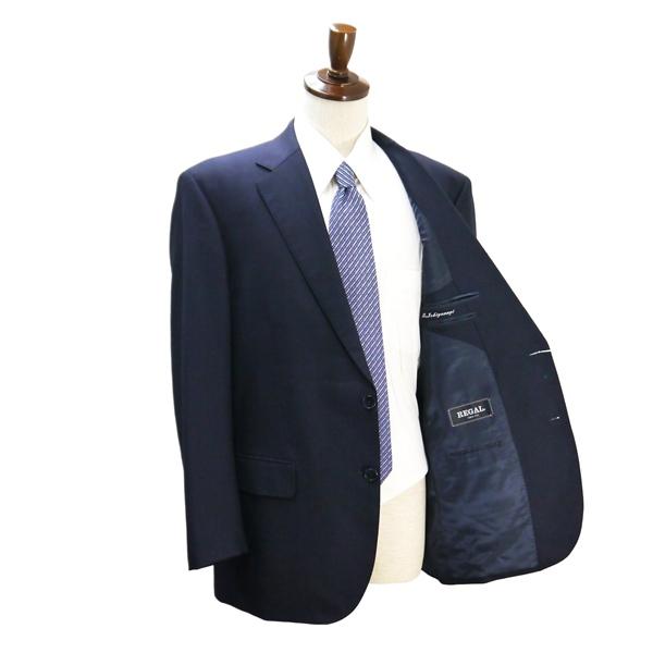 REGAL 2つボタン シングルスーツ BE6 XL ダークネイビー 濃紺色 ストライプ ツータック ゆったり 春秋冬 0003462-12 6NG030 | REGAL | 01