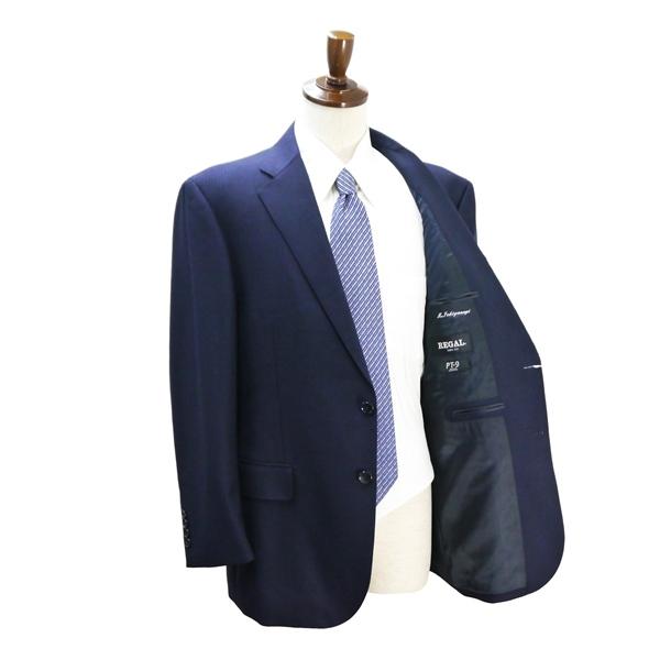 美品 REGAL PT-9 2つボタン シングルスーツ BE6 XL ダークネイビー シャドーストライプ ストレッチ 春秋 合物 PRMB201S1-12 6NG048 | REGAL | 01