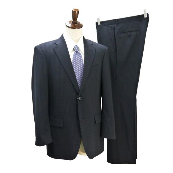 YUKI TORII HOMME 2つボタン シングルスーツ AB5 M ダークネイビー ストライプ ワンタック WASHABLE 春夏 NYT27111-13 6NG053 | YUKI TORII