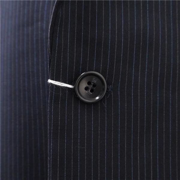 James Anderson Scabal 2パンツ 2つボタン シングルスーツ AB6 L ダークネイビー ストライプ ツータック 春秋 合物 6665 6NG078 | ブランド登録なし | 02