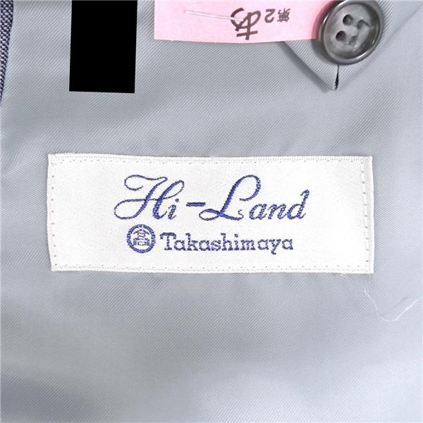 Hi-Land TAKASHIMAYA 2パンツ 2つボタン シングルスーツ 袖口3つボタン A4 S ブルーグレー ストライプ ノータック 春夏 6NG085 | ブランド登録なし | 04
