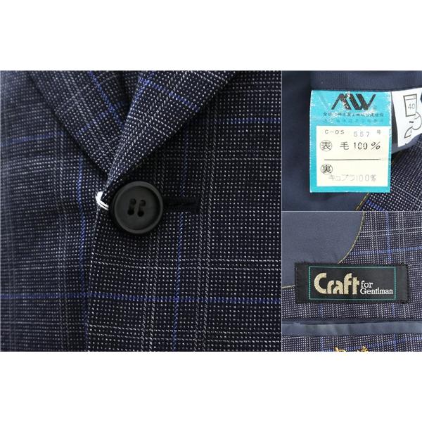 Craft for Gentleman 3ピース 2つボタン シングルスーツ YA4 S ダークネイビー チェック ノータック 細身 春秋冬 208 6NH012 | ブランド登録なし | 02