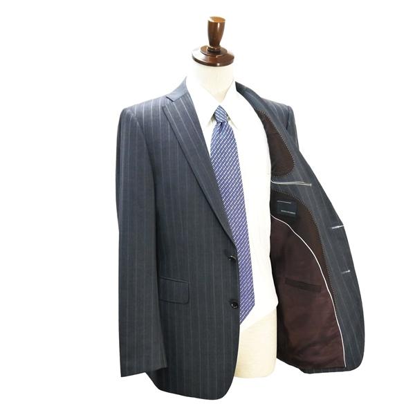 MODA RITORNO 2つボタンシングル スーツ A8 XL ダークグレー 暗灰色 ストライプ ノータック 春秋冬対応 本切羽 186009 6NH040 | ブランド登録なし | 01