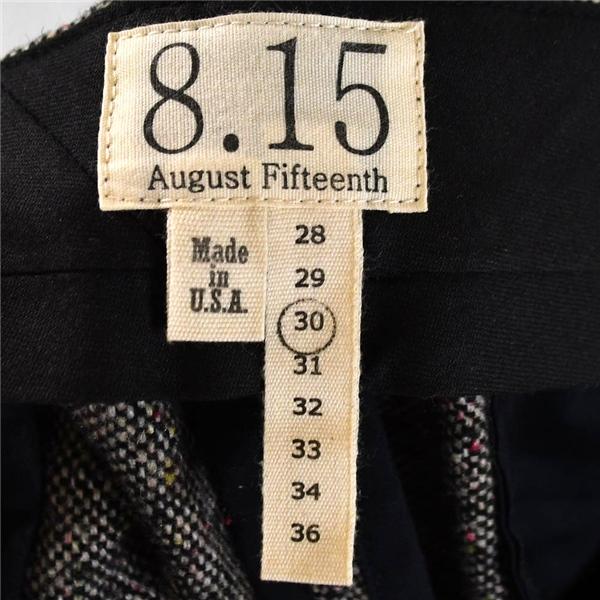 USA製 8.15 August Fifteenth オーガストフィフティーンス TALONジッパー ツイード スラックス パンツ 30 / S ダークグレー / 6TA001 | 8.15 AUGUST FIFTEENTH | 05