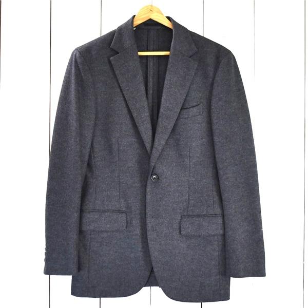麻布テーラー azabu tailor 2つボタン シングル ジャケット 44A M ダークグレー 袖口4つ釦 本切羽 ジャージー素材 秋冬対応 AZ-JE2 6TA010 | 麻布テーラー