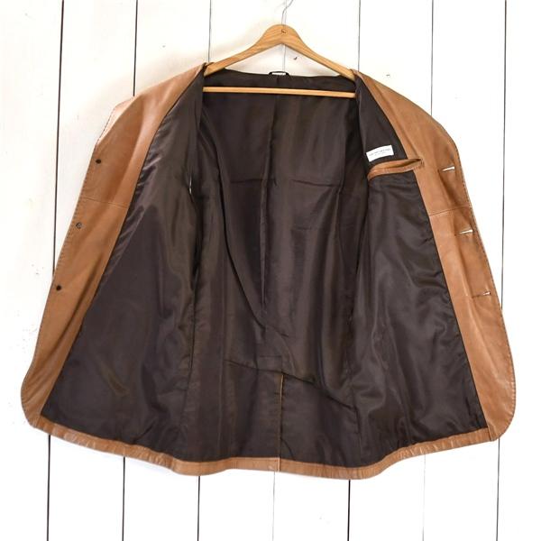 ユナイテッドアローズ UNITED ARROWS BLUE LABEL 3つボタン シングル レザージャケット L ブラウン 1222-204-0570 / 6TA013 | UNITED ARROWS BLUE LABEL | 01