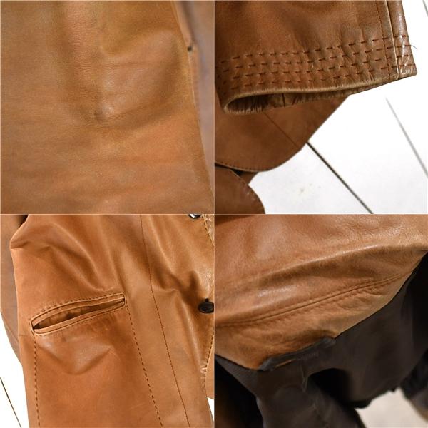 ユナイテッドアローズ UNITED ARROWS BLUE LABEL 3つボタン シングル レザージャケット L ブラウン 1222-204-0570 / 6TA013 | UNITED ARROWS BLUE LABEL | 06