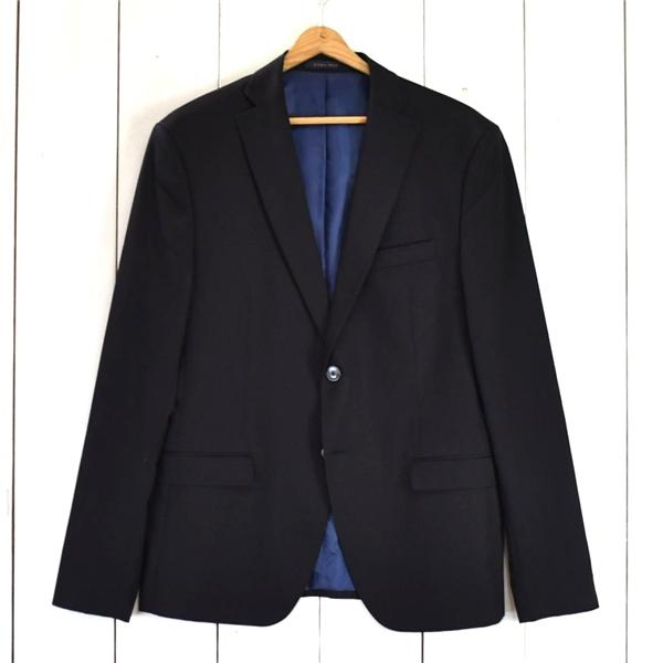 ザラ ZARA MAN 2つボタン シングル ジャケット XL ブラック 袖口4つ釦 春秋冬対応 1564-326-800 / 6TA014 | ZARA