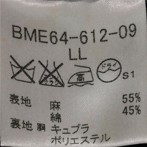 BURBERRY BLACK LABEL 銀釦 麻リネン混 コットン混 2つボタン シングル ジャケット XL ブラック 本切羽 BME64-612-09 / 6TA017 | BURBERRY BLACK LABEL | 04