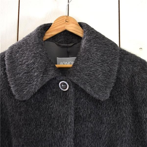 美品 レディース 伊製 アニオナ AGNONA MARTORA アルパカ混 3つボタンシングル 起毛 コート 42 / L グレー 秋冬対応 300240 / 6TA024 | AGNONA | 03