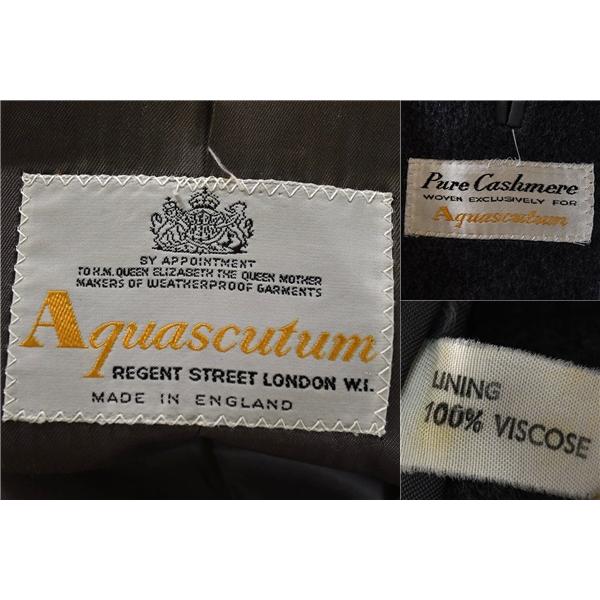 英国製 アクアスキュータム Aquascutum カシミヤ100％ 比翼仕立て 5つボタンシングル ステンカラーコート L ダークグレー / 6TA036 | Aquascutum | 04