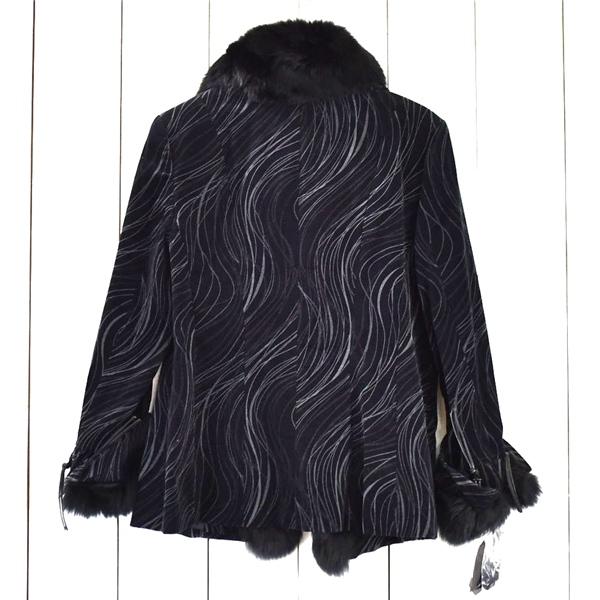 レディース) 新品同様 未使用品 美品 CURASTYLE 毛皮ブルーフォックス ジャケットコート 44 / L 黒 ドイツ製生地 タグ付き 720595 / 6TA038 | ブランド登録なし | 02