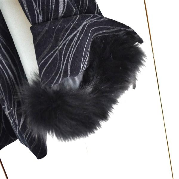 レディース) 新品同様 未使用品 美品 CURASTYLE 毛皮ブルーフォックス ジャケットコート 44 / L 黒 ドイツ製生地 タグ付き 720595 / 6TA038 | ブランド登録なし | 04