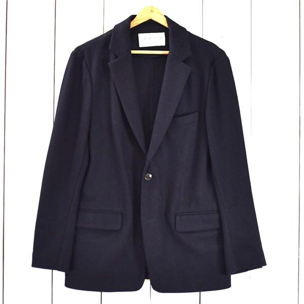 美品 トゥモローランド TOMORROWLAND カシミヤ混 2つボタン シングル ジャケット 48 / L ダークネイビー 63-07-54-07030 / 6TA049 | TOMORROWLAND