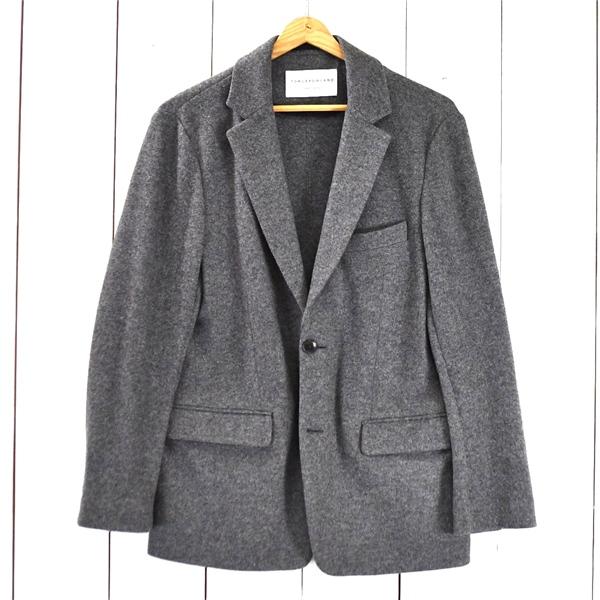 美品 トゥモローランド TOMORROWLAND カシミヤ混 2つボタン シングル ジャケット 48 / L ダークグレー 63-07-54-07030 / 6TA050 | TOMORROWLAND