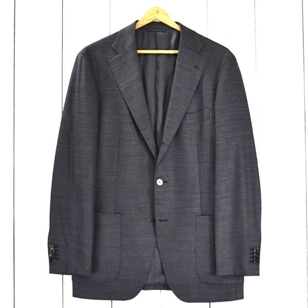 ユニバーサルランゲージ super110's 3つボタン 段返り シングル ジャケット 50-6Drop / L ダークグレー 袖口4つ釦 本切羽 JU458 / 6TA051 | UNIVERSAL LANGUAGE