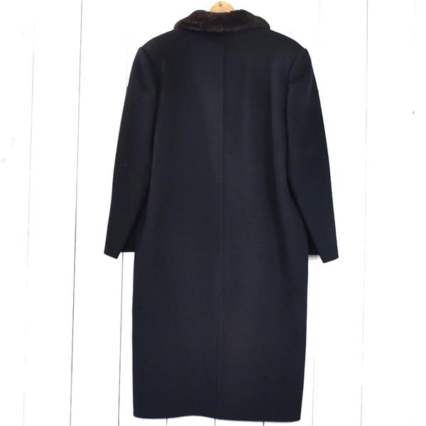 レディース）タニノクリスチー TANINO CRISCI カシミヤ100％ 襟元ファー 4つボタンダブル チェスターコート L ブラック / 6TA057 | TANINO CRISCI | 02