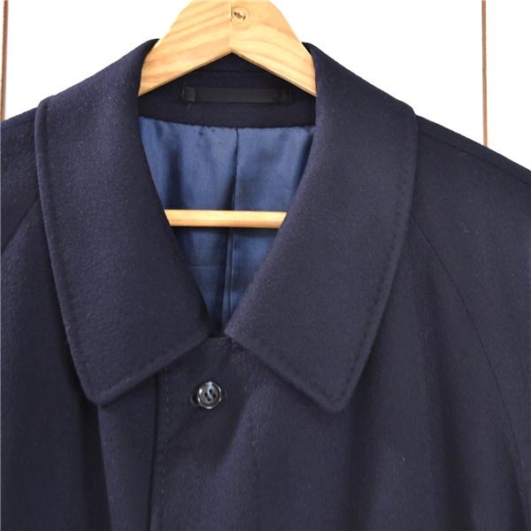 FUJII 伊製ロロピアーナ生地 カシミヤ100％ 比翼仕立て 4つボタンシングル ステンカラーコート 92A5 / M ダークネイビー 1380 / 6TA058 | Loro Piana | 03