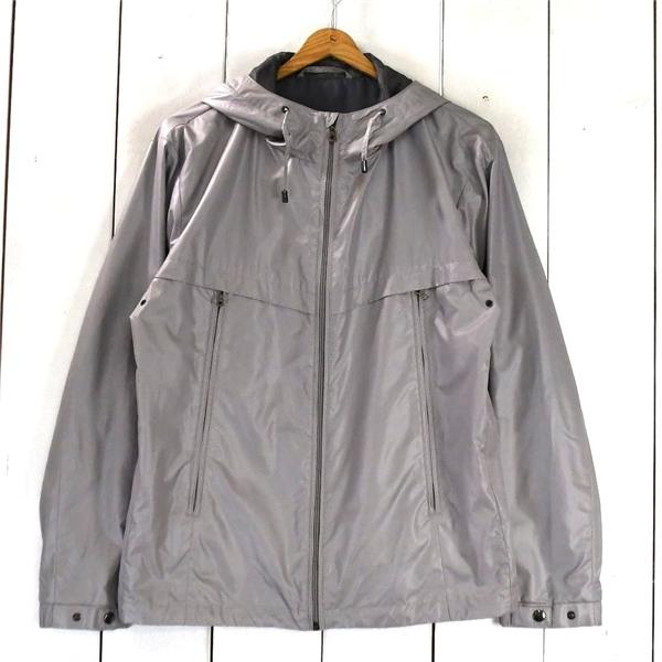 ユニクロ UNIQLO メッシュ仕様フード フルジップアップ ナイロンジャケット L グレー ドローコード付 春秋冬対応 312-060404 / 6TA064 | ユニクロ