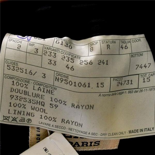 美品 伊製 エルメス HERMES 3つボタン シングル 段返り ツイードジャケット 46R / M チャコールグレー ウインドペン G130 / 6TB001 | HERMES | 06