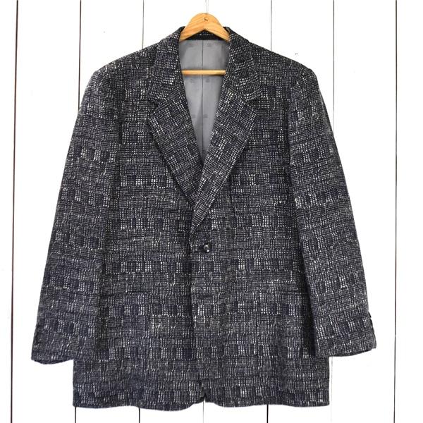 ドーメル DORMEUIL 2つボタン シングル ツイード ジャケット L ダークネイビーベース 袖口3つ釦 秋冬対応 Takanashi / 6TB007 | DORMEUIL