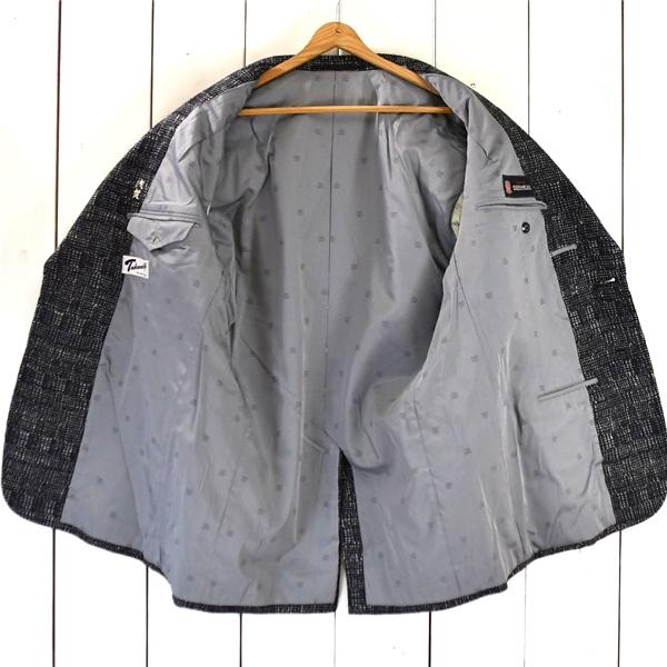 ドーメル DORMEUIL 2つボタン シングル ツイード ジャケット L ダークネイビーベース 袖口3つ釦 秋冬対応 Takanashi / 6TB007 | DORMEUIL | 01