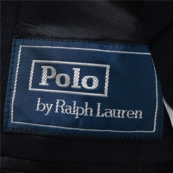 美品 ラルフローレン Polo 2つボタン シングル ジャケット S ダークネイビー シャドーストライプ 袖口4つ釦 春秋対応 日本製 / 6TB012 | POLO RALPH LAUREN | 03