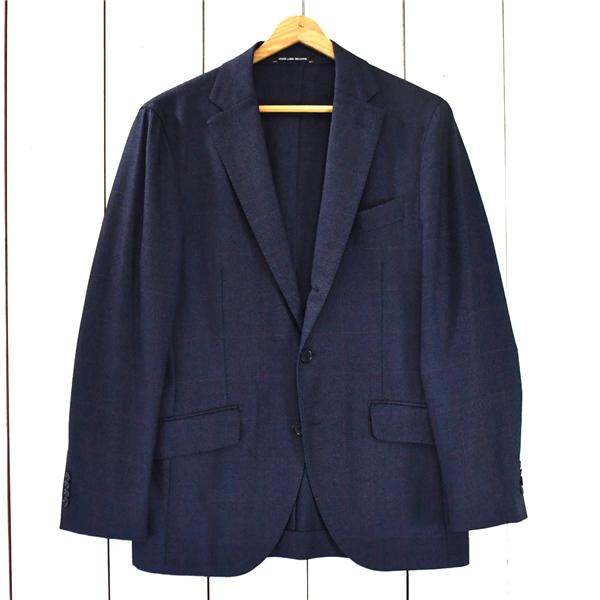 GREEN LABEL RELAXING 伊製カノニコ生地 3つボタン シングル 段返り ジャケット 44 / M 濃紺 ウインドペン 3122-110-0960 6TB013 | green label relaxing